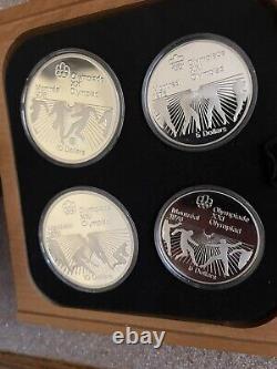 1976 Proof Olympic 4 Coin Set Series VI Body Contact Sports 4.32 Oz Fine Silver