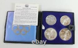 1976 SILVER CANADIAN MONTREAL OLYMPICS 4-COIN SET SERIES I 4.3 Ozt Fine Silver