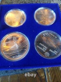 1976 Silver Canadian Montreal Olympic Coins (4) Series VII Uncirculated Box Cert