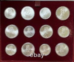 1976 Silver Canadian Montreal Olympic Games 28 Coin Set with Case & Paperwork