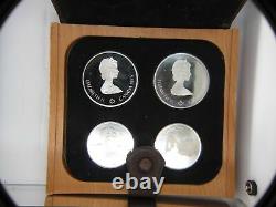 1976 Silver Canadian Montreal Olympic Proof Set 4 Coins with Box