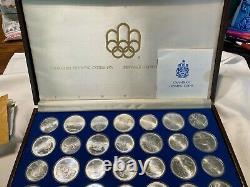 1976 Silver Canadian Montreal Olympic Set, 28 Coins. In lockable display box
