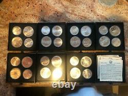 1976 Silver Canadian Montreal Olympic Set, 28 Coins in Original Box Over 30 Oz