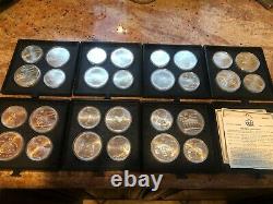1976 Silver Canadian Montreal Olympic Set, 28 Coins in Original Box Over 30 Oz