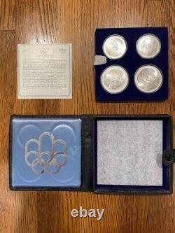 1976 Silver Canadian Montreal Olympic Set, 4 Coins in Original Box. Series III