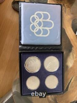 1976 Silver Canadian Montreal Olympic Set, 4 Coins in Original Box. Series IV