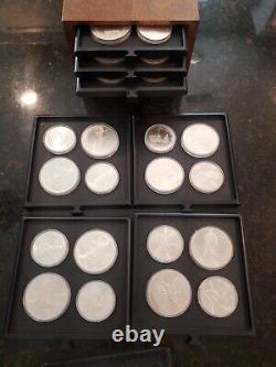 1976 Silver Canadian Montreal Olympic Set withBox 28 Coins (14X $5) (14X $10)