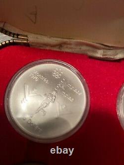 1976 Silver Canadian Montreal Olympics 4 Coin Set Olympiade XXI Olympiad 5$ 10$
