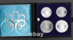 1976 Silver Canadian Montreal Olympics 4 Coin Set (Series V) Olympic Motifs