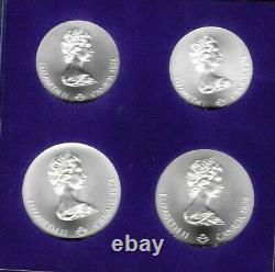1976 Silver Canadian Montreal Olympics 4 Coin Set (Series V) Olympic Motifs