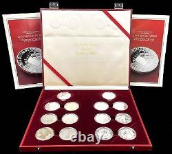 1976 Silver Innsbruck, Austria Winter Olympics 100 Schilling 14 Coin Set 6.89 Oz