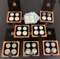 1976 Silver Montreal Olympics Coin Set, 28 Coins Total in 7 Collectors boxes