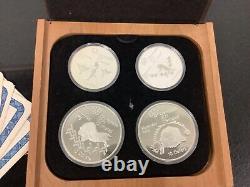 1976 Silver Montreal Olympics Coin Set, 28 Coins Total in 7 Collectors boxes