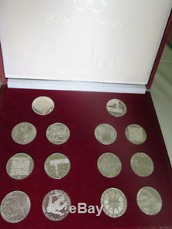 1976 Winter Olympics Innsbruck, Austria 14 Coin Proof & Uncirculated Silver Set