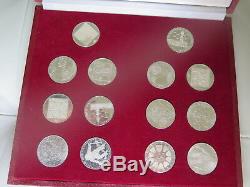 1976 Winter Olympics Innsbruck, Austria 14 Coin Proof & Uncirculated Silver Set