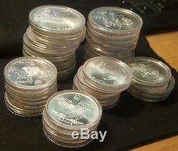 1976canada Olympics28-coin-bu Unc Silver Setcompleteover 30 Ounces Silver