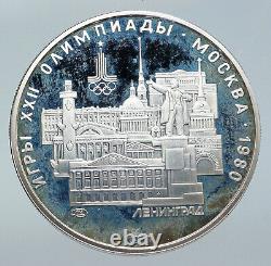 1977 MOSCOW 1980 Russia Olympics LENINGRAD Vintage Silver 5 Rouble Coin i86152