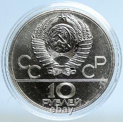 1977 RUSSIA 1980 MOSCOW SUMMER OLYMPICS Old BU Silver 10 Roubles Coin i113070