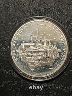 1977 RUSSIA 1980 MOSCOW SUMMER OLYMPICS Proof Silver 10 Roubles Coin i75064