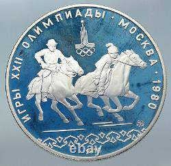 1978 MOSCOW 1980 Russia Olympics Horses POLO Proof Silver 10 Rouble Coin i86145