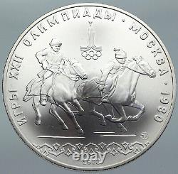 1978 MOSCOW 1980 Russia Olympics Horses POLO Vintage Silver 10 Ruble Coin i86191