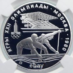 1978 MOSCOW 1980 Russia Olympics Rowing Crew OLD Proof 10 Silver Coin NGC i89334
