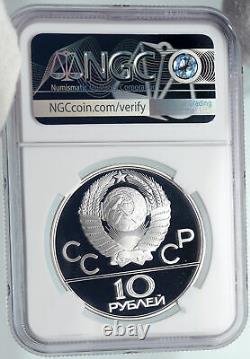 1978 MOSCOW 1980 Russia Olympics Rowing Crew OLD Proof 10 Silver Coin NGC i89334
