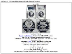 1978 MOSCOW 1980 Russia Olympics Rowing Crew Proof 10 Silver Coin NGC i80045