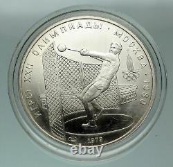 1979 MOSCOW 1980 Russia Olympics HAMMER THROW Old Silver 5 Rouble Coin i84840