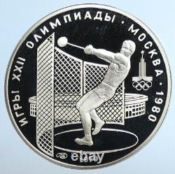 1979 MOSCOW 1980 Russia Olympics HAMMER THROW Proof Silver 5 Rouble Coin i110964