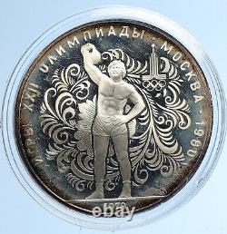1979 MOSCOW Summer Olympic 1979 WEIGHTLIFTING Proof Silver 10 Ruble Coin i112696