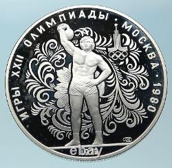 1979 MOSCOW Summer Olympics 1979 WEIGHTLIFTING Proof Silver 10R Coin i83866