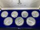 1980 (1980) Moscow Ussr 7 Coin Silver Olympic Set 5 & 10 Rubles In Original Box
