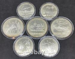 1980 (1980) Moscow USSR 7 Coin Silver Olympic Set 5 & 10 Rubles in Original Box