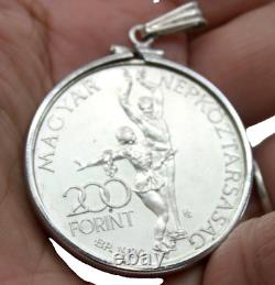 1980 Hungary Lake Olympics Ice Dance Silver 200 Forint Coin Pendant