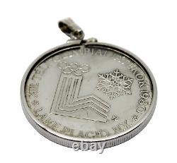 1980 Hungary Lake Olympics Ice Dance Silver 200 Forint Coin Pendant