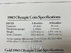 1980 MOSCOW OLYMPICS Series I Geographic Silver Coin Set (3.84 oz Pure Silver)