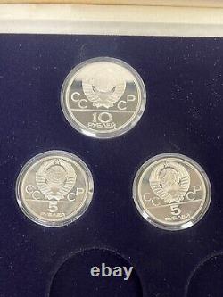 1980 MOSCOW OLYMPICS Series I Geographic Silver Coin Set (3.84 oz Pure Silver)