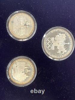 1980 MOSCOW OLYMPICS Series I Geographic Silver Coin Set (3.84 oz Pure Silver)