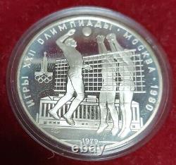 1980 MOSCOW Olympics 1979 BASKETBALL + Volleyball Proof Silver 10 Ruble Coins