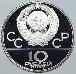 1980 MOSCOW Russia Olympics 1980 RUSSIAN Tug of War Proof Silver 10R Coin i86201