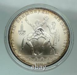 1980 MOSCOW Russia Olympics 1980 RUSSIAN WRESTLING Silver 10 Rouble Coin i84838