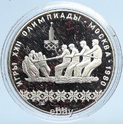 1980 MOSCOW Russia Olympics RUSSIAN Tug of War Proof Silver 10 Rubl Coin i113116