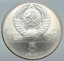 1980 MOSCOW Russia Olympics VINTAGE ARCHERY Vintage Silver 5 Rouble Coin i86198
