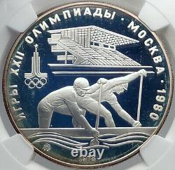 1980 MOSCOW Summer Olympics 1978 CANOEING Proof Silver 10 Ruble Coin NGC i81986
