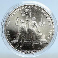 1980 MOSCOW Summer Olympics 1979 BASKETBALL Old BU Silver 10 Ruble Coin i113083