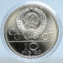 1980 MOSCOW Summer Olympics 1979 BASKETBALL Old BU Silver 10 Ruble Coin i113083