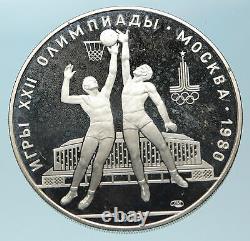 1980 MOSCOW Summer Olympics 1979 BASKETBALL Proof Silver 10 Ruble Coin i83868