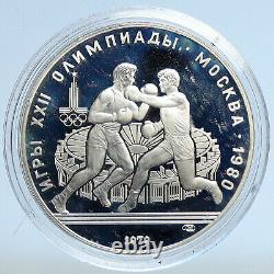1980 MOSCOW Summer Olympics 1979 BOXING Old Proof Silver 10 Ruble Coin i113121