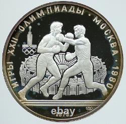 1980 MOSCOW Summer Olympics 1979 BOXING Old Proof Silver 10 Ruble Coin i116754